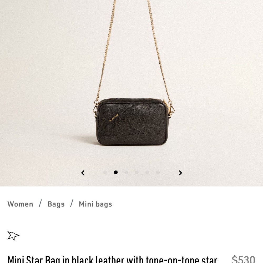 Golden Goose Black Mini Star Bag with Gold Chain - Picture 3 of 11
